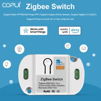 CoRui eWeLink Zigbee Smart Switch Module 10A Toetada APP Kaugjuhtimispuldi Tööd Alexa SmartThings ZigBee Gateway Nõutav