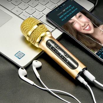Kaasaskantav Professionaalne Karaoke Kondensaator Mikrofoni Laulda Salvestuse Live Microfone Mobiiltelefoni Arvuti ECHO helikaart