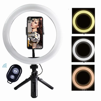 26cm Foto Led Rõngasvalgusti Selfie Ringi Valgus Telefoni kaugjuhtimise Lamp Fotograafia Valgustus Statiivi Seista Omanik Youtube ' i Video