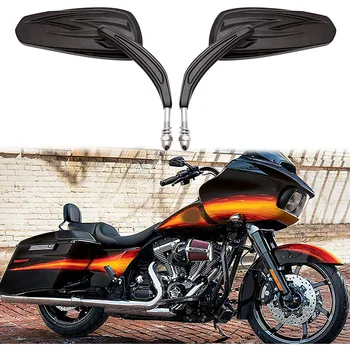 Mootorratta Põlevad Kroom/Must Välispeeglid jaoks Harley Davidson Softail Standard FXST Electra Glide Tee Custom Dyna Universaal