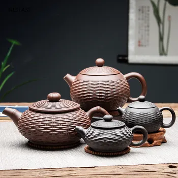 Hiina tee Yixing pott Suure mahutavusega Lilla Savi Xishi filter Teekann ilu veekeetja Raw maagi Käsitöö Tee set Autentne Drinkware