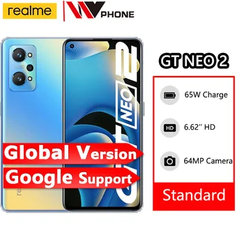 Globaalne Versioon realme GT NEO 2 Nutitelefoni 12GB 256GB Snapdragon 870 5G 120Hz AMOLED 65W Eest 5000mAh 64MP Kaamera Mobiiltelefoni