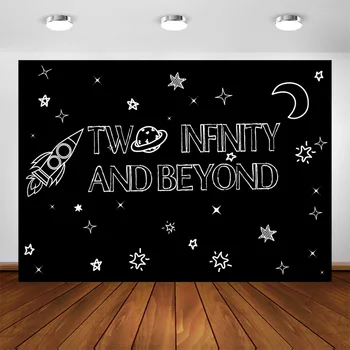 Kaks Infinity ja Pärast Sünnipäeva Teenetemärgi Taustaks Kosmoses Fotograafia Taust Photo Booth Asjade Banner