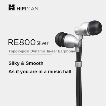 Algne Hifiman RE800 Hõbe Juhtmega Kõrvaklapid Hifi Topoloogilist Dünaamiline In-Ear Monitor Kõrvaklapid Koos Juhtmeline juhtimine Koos Mic