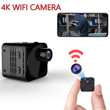 4K Mini WiFi Kaamera Smart Wireless HD Videokaamera Väike Nukk liikumistuvastus Vlog Espia Night Vision Video IP Webcamera 1080P