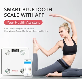 meditsiini-seadmed Sinocare Smart Body Fat Scale Jälgida tasakaalu connecte jaoks dieted & sobivus Bluetooth Korrus Jälgida kaalust alla võtta