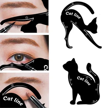 5tk Ilus Suur Silma Meik Vahend Must Vedelik Silmapliiats & Cat Eye Liner Šabloon Silmade Nool Joonistamine Šablooni Meik Vahendid