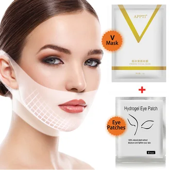 V Line Näo Lifting Mask, Silma Plaastrid Kahekordne Lõug Kirtsutama Remover Face Lift Tööpink Plaaster Slim Anti-aging Korea Kosmeetika