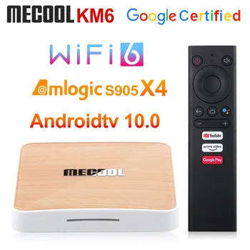 Mecool Wifi 6 Amlogic S905X4 KM6 Deluxe 4GB 64GB Androidtv 10.0 Google ' i Sertifitseeritud AV1 BT5.0 1000M digiboksi 4G 32G 2G 16G