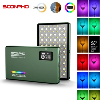 SOONPHO 10 RGB LED Video Valgus Professionaalne CRI 97 Foto Valgustus, 2500K-8500K Bi Color For You tube Tik Tok Foto Stuudio