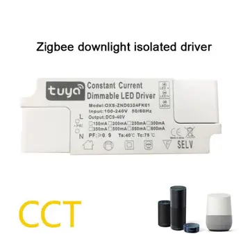 Tuya Smart Dimm Juhi Zigbee Dual Värvi Temperatuur CW Allvalgusti Tõmbamisega Led Toide Tööd Alexa Google Kodu