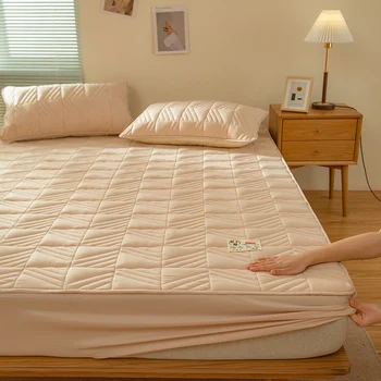 Puuvillane Tepitud voodikatted Voodi Bedspread Elastne Paigaldatud Leht Voodi Kate Anti-Bakterid, Hingavad 160x200cm 140x200cm