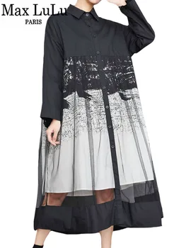 Max LuLu 2022 Korea Fall Fashion Vestidos Naiste Lahtised Vintage Silma Disain Kleidid Daamid Luksus Harajuku Vabaaja Riided Puuvill