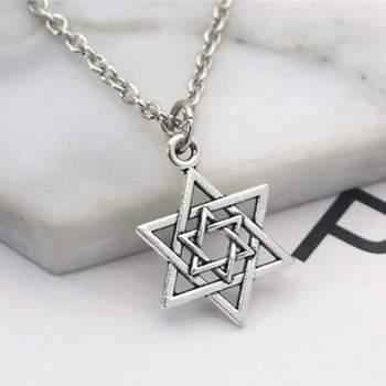 Yungqi Vintage Staar David Kaelakee Kilp Magen Hexagram Kuus Punkti Star Amulett Usu Sümbol Iisraeli Ripats Juudi Ehted