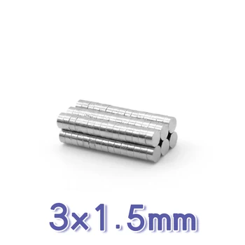 100/200/500/1000/2000/5000PCS 3x1.5 Võimsad Magnetid N35 Väike Ring püsimagnetitega 3x1.5mm Neodüüm Magnet, mis on Tugev 3*1.5