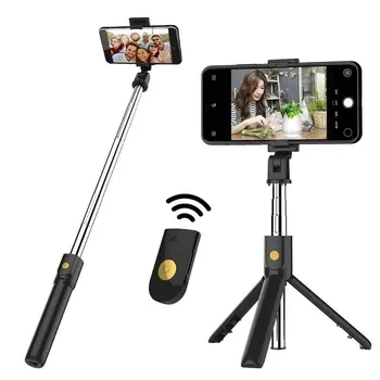 3 In 1 Juhtmeta Bluetooth-ühilduva Kokkupandav Pihuarvutite Monopod Katiku Remote Pikendatav Mini Statiiv Selfie Pulga Telefon