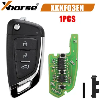 1TK Xhorse XKKF03EN Traat Universal Remote Key 3 nuppu Flip Tüüp
