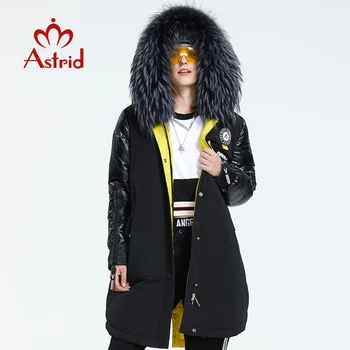 Astrid 2022 uus Talve saabumist naiste sulejope koos karusnaha krae fashion style kapuutsiga pika talve mantel naistele AR-3022