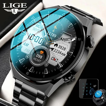 LIGE Smart Watch Mehed 2022 Äri AMOLED 454*454 HD Ekraan, NFC 320mAh Veekindel Smartwatch Mehed Bluetooth Helistamine IOS Android