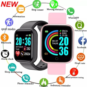 Y68 Smartwatch Naised, Mehed, Lapsed, tervisespordi-Tracker Vaadata D20Smart käevõru vererõhk, Südame Löögisagedus Järelevalve Smartwatch