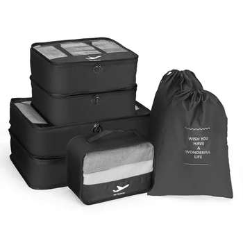 7tk/set Suure Mahutavusega pagasiruum Kotid Pakkimiseks Cube Riideid, Aluspesu Kosmeetika Reisi Korraldaja Kott Tualett-tarbed Kott