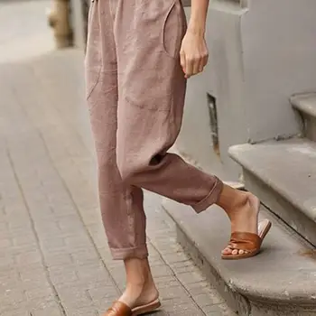 2021 Naiste Haaremi Püksid Värviga Kärbitud Naiste Suur Tasku Higi-imav Lahtised Pikad Püksid Naiste Streetwear