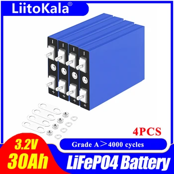 LiitoKala 3.2 V 30Ah LiFePO4 aku cell Liitium-raud-fosfaat sügav tsüklit Diy 12V 24V 36V 48V päikeseenergia UPS power