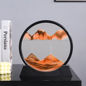 3D Liikuva Liiva Liivakell süvamere Sandscape Liikuma Ekraan Voolav Liiv Raami Art Pilt Ring Klaas 7inch home Decor