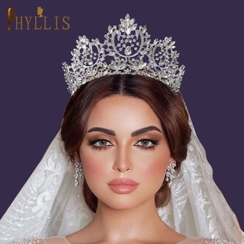 A195 Luksus Bridal Crown Headpieces Naine Juuksed Pulm Tiaras koos Teemandid Tüdruk Lume Kuninganna Kroon Coronitas Naistele