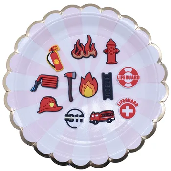 Tuletõrje-Seeria tuletõrjehüdrant Vee Toru Kiiver Kinga Lukk Cartoon PVC Käsitöö Sussid Teenetemärgi Lapsed Poisid X-mas Party Kingitused