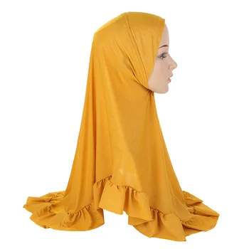 H094 Suur suurus pehme ažuurne riie ilus hijab moslemi sall islami headscarf müts amira tõmba headwrapheadwear sall