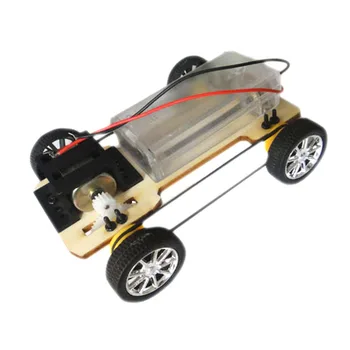 Elektrimootor DIY Nelja Ratta Runner Auto Käsitsi valmistatud Mänguasjad Füüsilise Gizmo ehitusplokid Komplektid Puidu kokku pandud Mänguasja Õpetamise Vahend