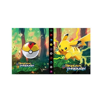 240pcs Pikachu fotoalbumi Sülearvuti Pokemon mängukaardid Kaardi Kuvamine Sideaine GX VMAX EX Tähed Kaitsja Kaardid Raamatu Folder