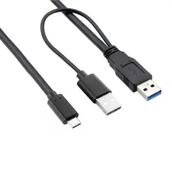 Cablecc CYSM USB 3.0 Mees ja USB 2.0 Dual Power Andmete Y Tüüpi-C USB-C Kaabel Sülearvuti & Kõvaketas