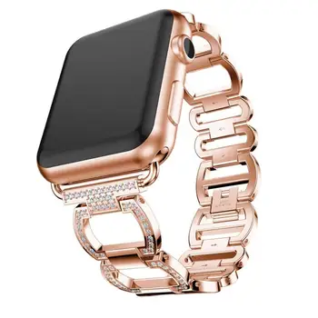 Luksus Metallist Teemant Käevõru Apple Watch Band 44mm 42mm iWatch SE 6 5 4 3 2 1 38mm 40mm Roostevabast Terasest Aas Randmepaela