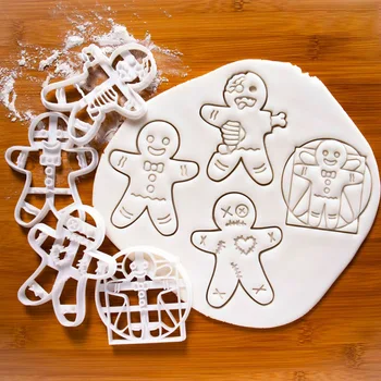 Plastikust Piparkoogid Jõulud Cookie Kutter Komplekt Halloween Zombie Küpsise Hallituse, Küpsetamine, Saia Vahend DIY Pressable Biskviit Kook Hallituse