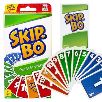 Unos Mattel Mängud UNO: SKIP-BO Kaardi Multiplayer Pere Mäng Lõbus Meelelahutus Poker Pool, Mänguasjad, Laste Sünnipäev Kingitused