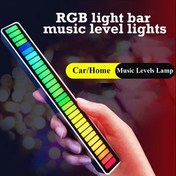 FTOYIN RGB Valgus Baar Muusika Tase Tuled 16/32Led Smart Rütm, Valgus Baar APP Kontrolli USB-Sisseehitatud Auto Aku Tuli Pool Decor