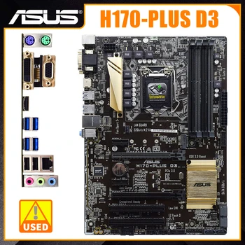 ASUS H170-PLUS D3 1151 Emaplaadi H170 Emaplaadi 64GB DDR3 RAM Core i7 7700K 6700K Protsessor Intel H170 M. 2 PCI-E 3.0 HDM ATX