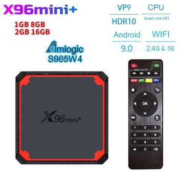 X96mini Smart TV Box Android 9.0 Amlogic S905W4 4K Media Player, 2.4 G 5G WiFi Dual 3D Häält digiboksi TVBOX X96 mini plus H. 265
