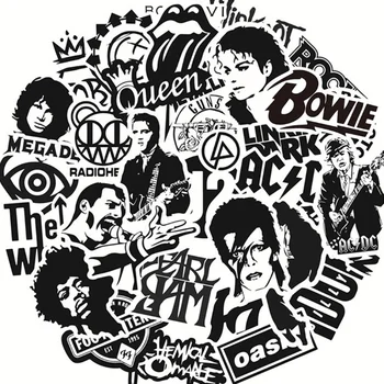 10/30/50 TK punk-rock bändi must ja valge veekindel kleebised vankri puhul graffiti dekoratiivsed kleebised mänguasjade hulgimüük