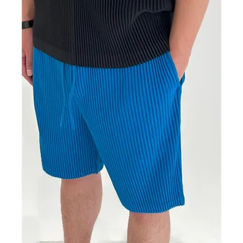 Miyake Meeste Plisseeritud 2022 Noorte Suvel Uus Sport Slim-Fit Püksid Kõrge Elastne Tahke Värv Trendikad Püksid