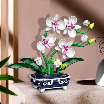 Kes Kimp Orhidee Õied Mini ehitusplokid City Romantiline Kodu Kaunistamiseks Diy Sõbrad Tellised Mänguasjad Lastele Tüdrukud Kingitus