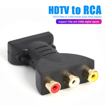 HDMI-ühilduvate Meeste 3 RCA Female Adapter AV Component Converter / 720P / 1080P HD-DVD kullatud Pistik Hea Signaali