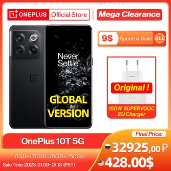 Globaalne Versioon OnePlus 10T 10 T 5G Nutitelefon 8GB 128GB Snapdragon 8+ 1 Gen 150W SUPERVOOC 4800mAh 16GB 256GB Movil Mobiiltelefon