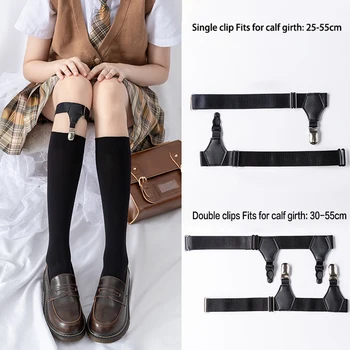 Paari 2TK Must Sokk, Hommikumantlid Vöö Naistele Tüdrukud Jaapani JK Stiil Ühtne Kleit Reie Kõrge Sokk Omanikud Jalg Traksid