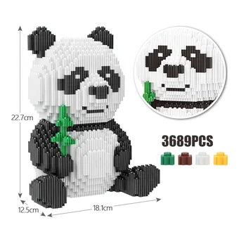 Plastikust Tellised Ühendus ehitusplokid Armas Panda Mudeli Oksjoni Joonis Assemable Hoone Mänguasi Brinquedos Lastele Kingitus 8046