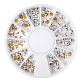 1 Karp Selge Rhinestone Nail Art Kaunistused Ratta Crystal Terav Alt Mix Suurusega Glitter DIY Maniküür Küünte Ehted Tarvikud