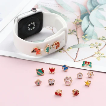 Uus Metallist Dekoratiivsed Küünte Apple Vaata Bänd Mood Rihm Ringi Nail iwatch Sport Rihm Smart Watch Silikoon Bänd Ornament