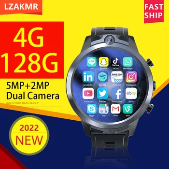 UUS LZAKMR X600S 4G LTE Smartwatch Android Dual Camera 4G 128GB GPS Mees WiFi Videokõne Temperatuur Mäng IOS Android HUAWEI